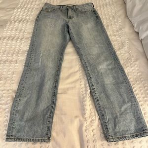 Madewell light wash straight leg jeans